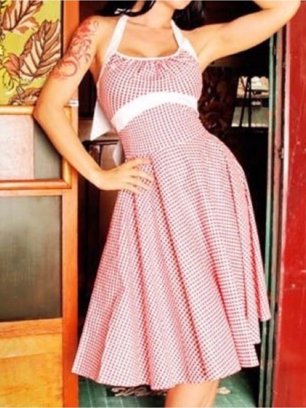 Pinup Couture Gingham Pinup Halter
Swing Dress